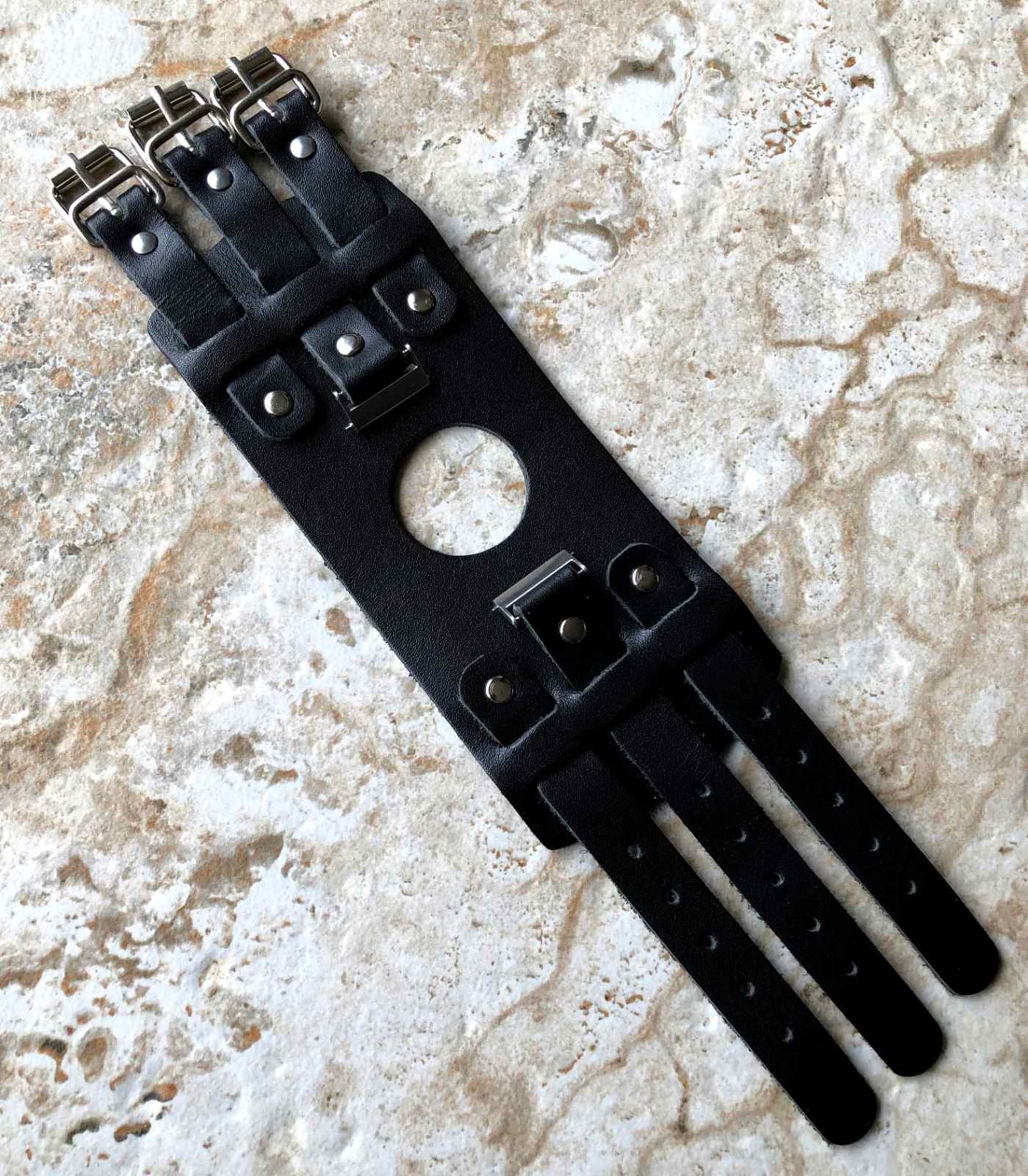 Samsung Watch Band Cuff Bund Steampunk Wide Strap Leather Bracelet for Galaxy Watch 3 45mm 46mm Gear S3 Frontier and S3 Classic BL-22